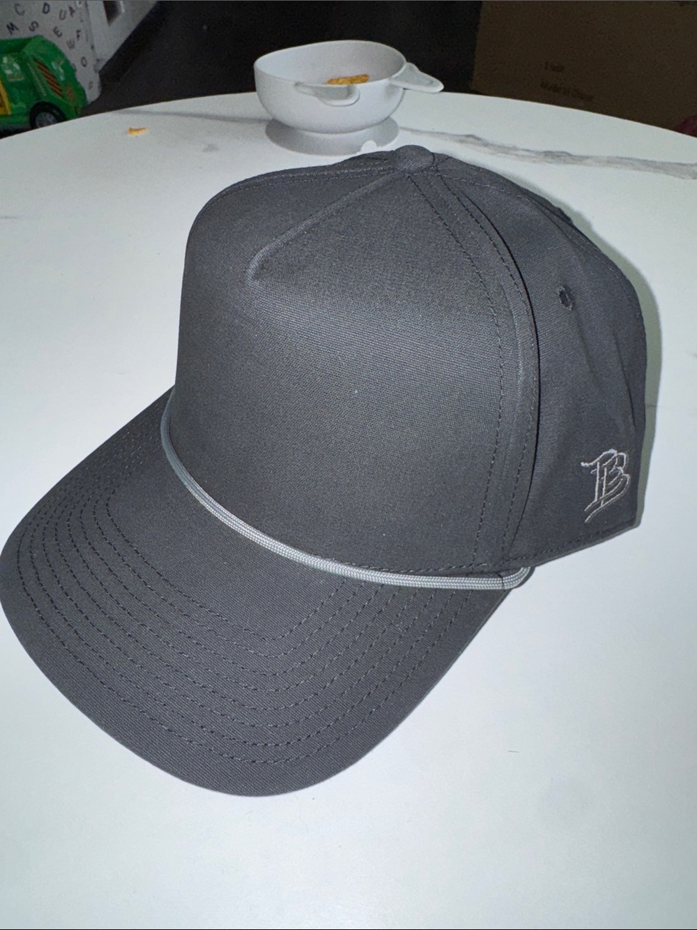 Black Baseball Cap with Subtle grey Contrast Trim